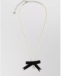 Self-Portrait - Pearl Bow Necklace - Lyst