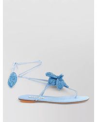 Aquazzura - Calypso Sandals Braided Detail Floral Flat - Lyst