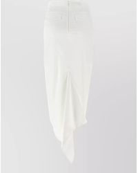 Thelatest - Asymmetric Cotton Midi Skirt - Lyst