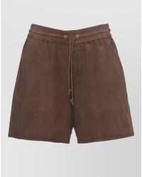 P.A.R.O.S.H. - Suede Leather Shorts Four Pocket Design - Lyst