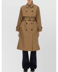 Barbour - Double-Breasted Belted Coat Epaulettes - Lyst
