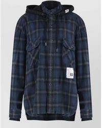 Maison Mihara Yasuhiro - Hooded Cotton Shirt Relaxed Check Pattern - Lyst