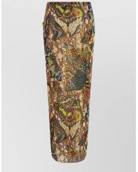 Jean Paul Gaultier - Mesh Butterfly Print Long Fitted Skirt - Lyst