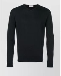 John Smedley - Merino Wool V-Neck Long Sleeve Sweater - Lyst