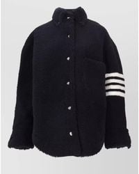Thom Browne - Oversized Shearling Shirt Jacket Four Bar - Lyst