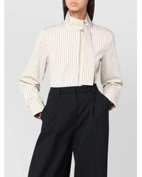 Patou - Striped Shirt With Scarf Collar - Lyst