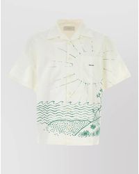 Prada - Cotton Oversized Short-Sleeve Bowling Shirt - Lyst