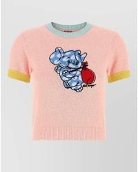 KENZO - Cartoon Elephant Short Sleeve Knit Top - Lyst