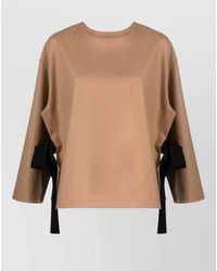 Erika Cavallini Semi Couture - Nara Wool Blend Round Neck Blouse - Lyst