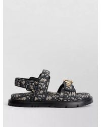 Dior - Hardware Slide Sandals Open Toe Rubber Sole - Lyst