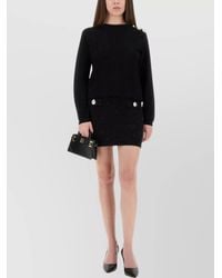 Balmain - Jacquard Long-Sleeve Knit Top - Lyst