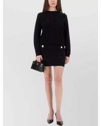 Balmain - Jacquard Long-Sleeve Knit Top - Lyst