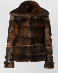 Fendi - Faux Fur High Collar Blouson Jacket - Lyst