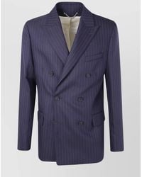 Golden Goose - Journey Pinstripe Double Breasted Blazer - Lyst