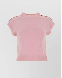 Marni - Knitwear Vest With Cap Sleeves And Contrast Stitching - Lyst