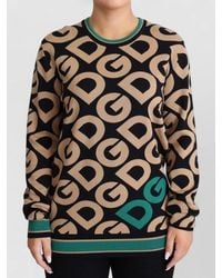 Dolce & Gabbana - Dolce Gabbana Dg Mania Wool Crewneck Pullover Sweater - Lyst