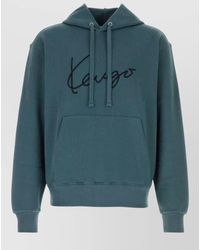 KENZO - Hooded Cotton Sweatshirt Kangaroo Pocket - Lyst