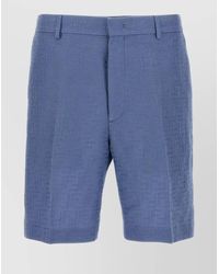Fendi - Jacquard Linen Tailored Bermuda Shorts - Lyst