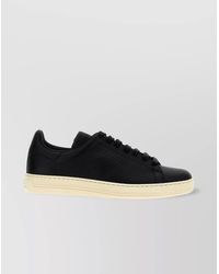 Tom Ford - Perforated Round Toe Rubber Sole Sneakers - Lyst