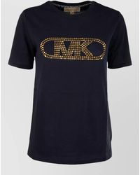Michael Kors - Short Sleeve Crew Neck Cotton Top - Lyst