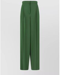 Max Mara - High Waist Pleated Front Wide Leg Trousers - Lyst