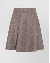 Brunello Cucinelli - Flared Silhouette Skirt Herringbone Pattern - Lyst