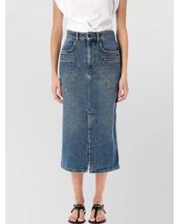 Isabel Marant - Denim Skirt With Pockets And Stitching - Lyst