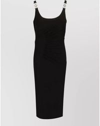 Versace - Draped Stretch-Jersey Midi Dress - Lyst