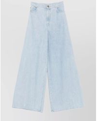 Max Mara - Denim High-Rise Wide-Leg Trousers - Lyst