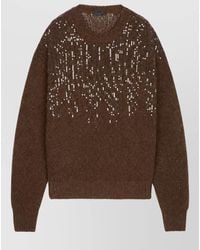 Haikure - Sequin-Embellished Wool Crew-Neck Sweater - Lyst