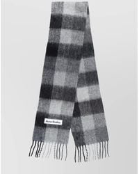 Acne Studios - Checked Mohair Blend Scarf With Fringed Edges - Lyst