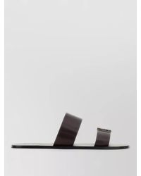 Saint Laurent - Leather Babylone Flat Sandals Double Strap - Lyst