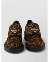 Prada - Calf Hair Leopard Print 50Mm Loafers - Lyst