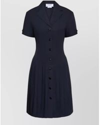 Thom Browne - Buttoned Pleated Midi Dress - Lyst