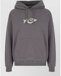 Y-3 - Cotton Hooded Sweater Kangaroo Pocket Design - Lyst