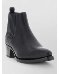 Prada - Leather Ankle Boots Chelsea Cuban Heel - Lyst