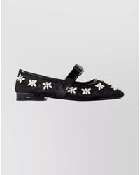 Versace - Leather Ankle-Strap Ballerina Shoes - Lyst