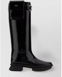 Prada - Leather Buckle Chunky Sole Knee-High Boots - Lyst