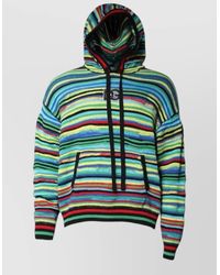 Dolce & Gabbana - Cotton Hooded Pullover Sweater Striped Knit - Lyst