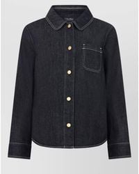 Max Mara - Denim Shirt Relaxed Cut Contrast Stitching - Lyst