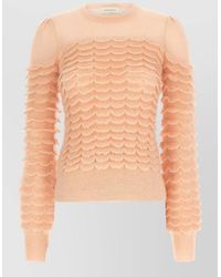 Zimmermann - Mohair Blend Scalloped Crewneck Sweater - Lyst