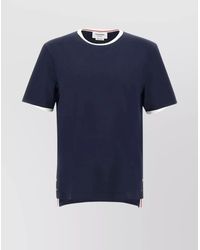 Thom Browne - Striped Cotton Crew Neck T-Shirt - Lyst