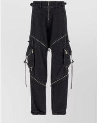 Off-White c/o Virgil Abloh - Denim Trousers With Adjustable Straps And Cargo Pockets - Lyst