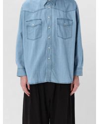 Studio Nicholson - Denim Western Shirt Long Sleeves Collar - Lyst