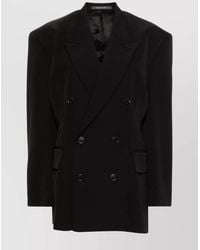 Balenciaga - Wool Oversized Double-Breasted Blazer - Lyst