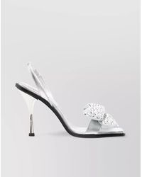 DSquared² - Leather Crystal Embellished Bow High Heel Sandals - Lyst