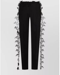 Blumarine - Slim Fit High Waist Lace Detailing Trousers - Lyst