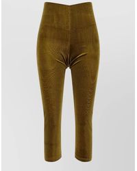 ANDAMANE - Velvet High-Rise Cropped Leggings - Lyst