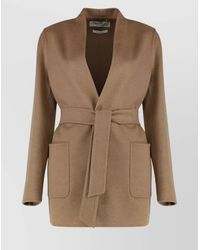 Max Mara - Camel Hair Belted Short Jacket - Lyst