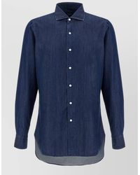 Finamore 1925 - Napoli Shirt Long Sleeves Curved Hem - Lyst